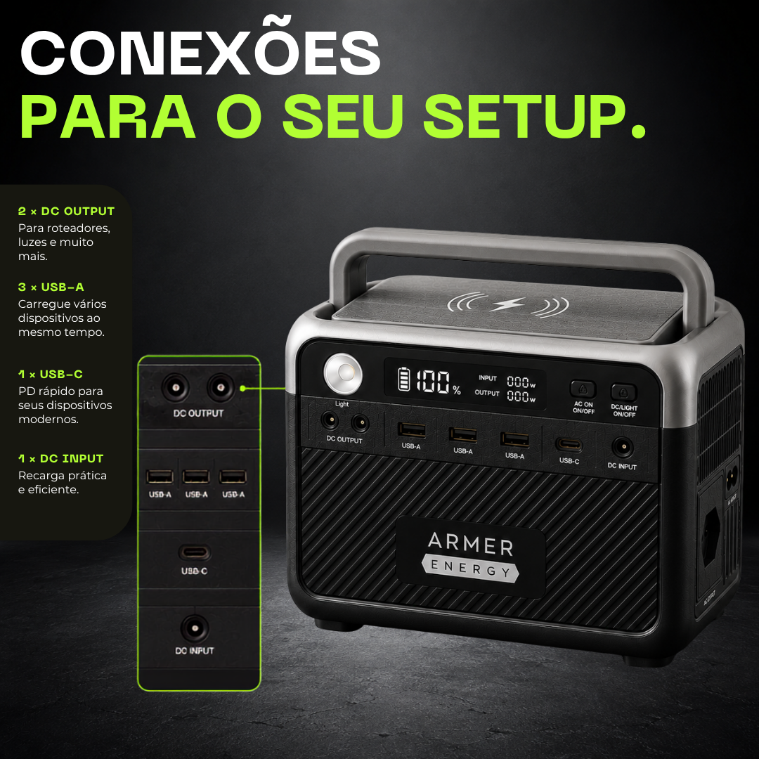 Estacao de energia portatil GEN300 300W